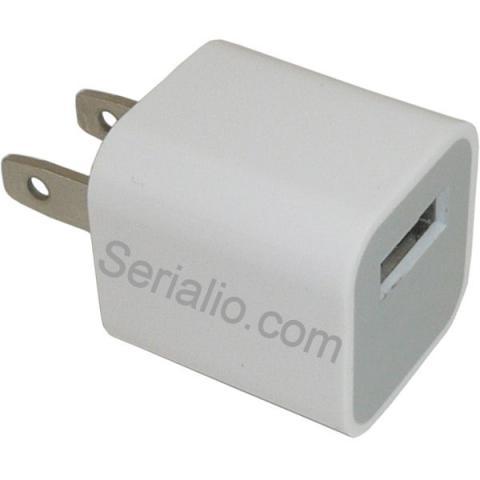 Power Adapter AC to USB A (USA Plug) Small Cube