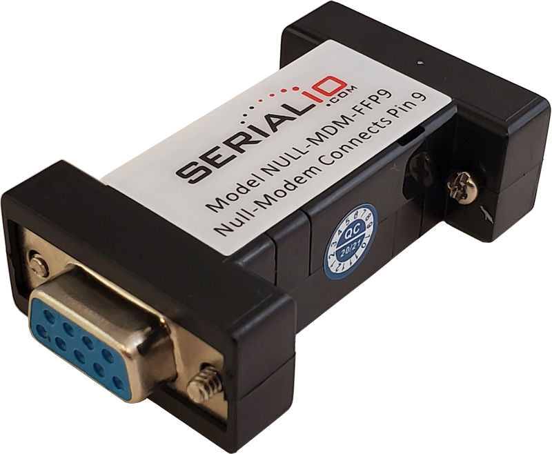 DB9 Female-Female Null-Modem Adapter Pass 'Power Pin' 9